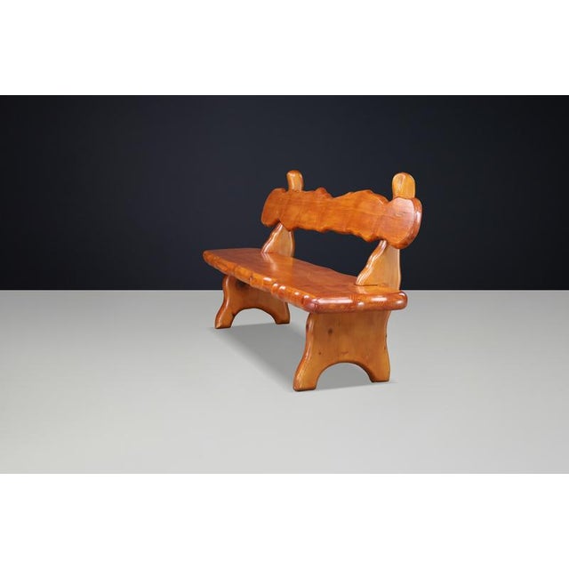 Alpine Pine Dining Table and Benches, France, 1970s, Set of 3 For Sale - Image 10 of 18