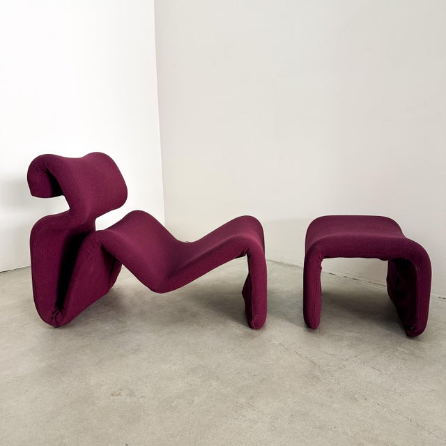 Mid-Century Modern Vintage 1970s Attributed to Jan Ekselius Etcetera Chair & Ottoman MCM Retro For Sale - Image 3 of 12