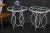 Pair of Midcentury Ice Cream Style Round Folding Cafe Tables Glass Tops For Sale - Image 9 of 11