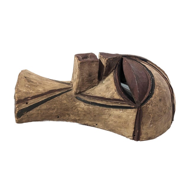 Handcarved Beninese Tribal Mask For Sale - Image 4 of 8