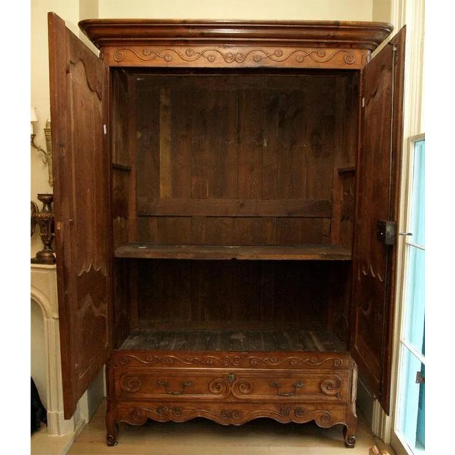 French 18th C Louis XV Walnut Armoire For Sale - Image 3 of 10