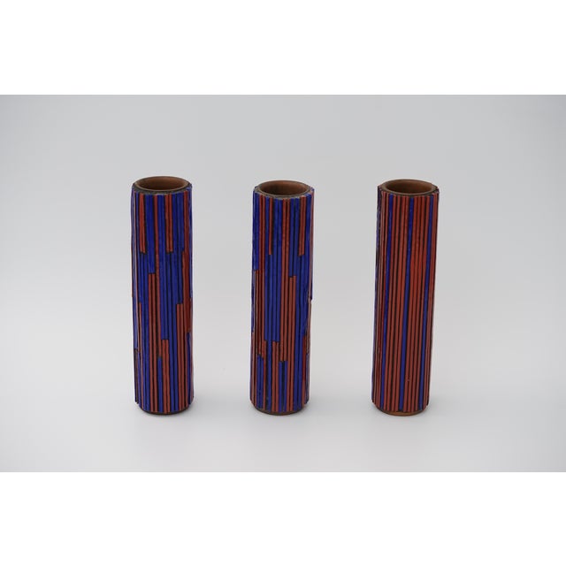 Mid-Century Modern Mosaic Pottery Vases from Ritter, 1960s, Set of 3 For Sale - Image 10 of 14