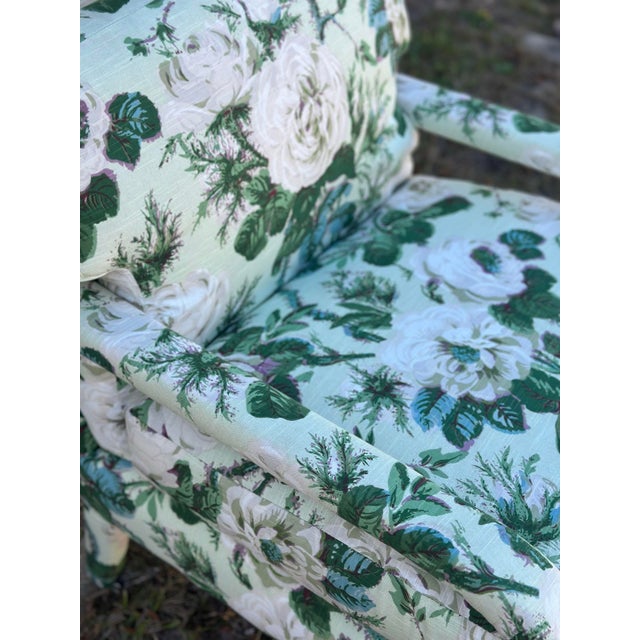 Vintage Parsons Chairs Reupholstered in Schumacher Floral Fabric For Sale In Charleston - Image 6 of 11