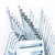French Sky Blue Metal Stacking Outdoor Chairs from Tolix, 1950s, Set of 6 For Sale - Image 3 of 9