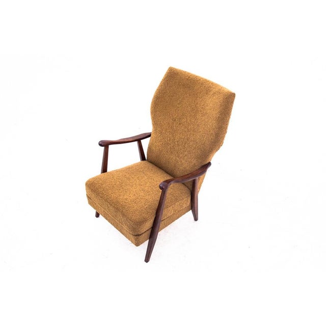 1960s Vintage Yellow Armchair in Bouclé Fabric, Denmark, 1960s For Sale - Image 5 of 12