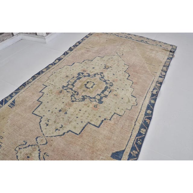 Textile 1960s Oushak Small Area Carpet For Sale - Image 7 of 10