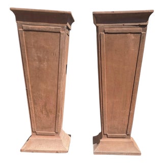 Terracotta Pedestals, 1950s, Set of 2 For Sale