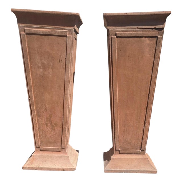 Terracotta Pedestals, 1950s, Set of 2 For Sale