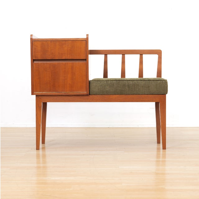 1960s 1960s C12 - Mid Century Teak Entryway Bench For Sale - Image 5 of 10
