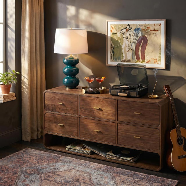 Contemporary Hewitt Ceramic Table Lamp, Peacock For Sale - Image 3 of 4