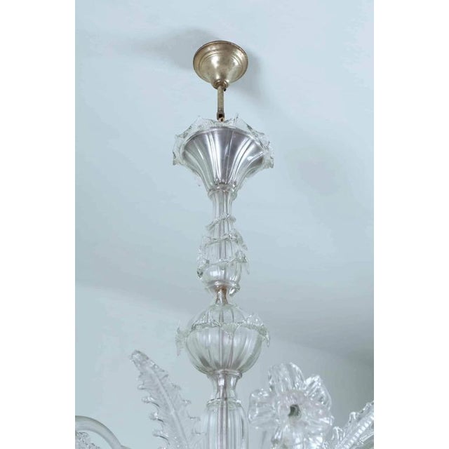 Glass Venetian 6-Arm Chandelier in Murano Glass For Sale - Image 7 of 7