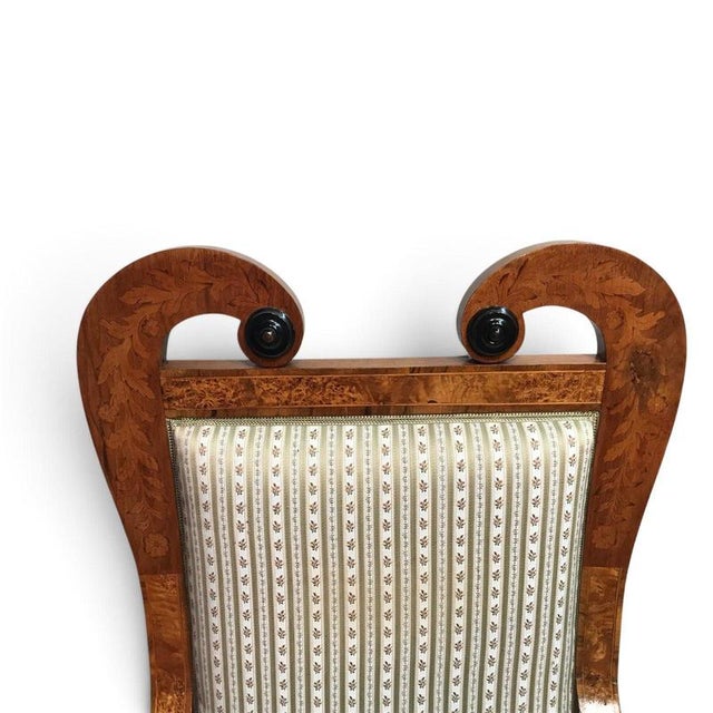 Biedermeier Tall-Back Armchairs with Floral Marquetry, 1830, Set of 2 For Sale - Image 12 of 14