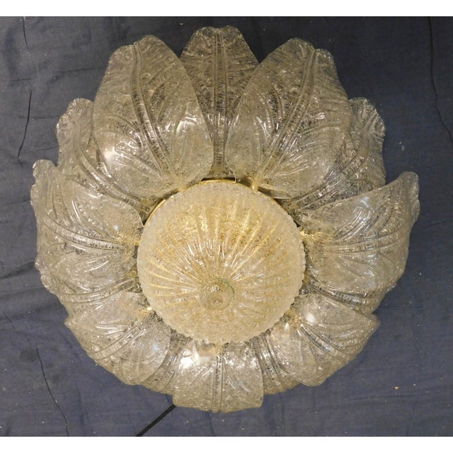 Barovier e Toso 1960s Amber Graniglia Murano Flush Mount For Sale - Image 4 of 9