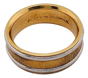 18 Karat Yellow Gold Platinum Ring Bridal or Wedding Band Ring