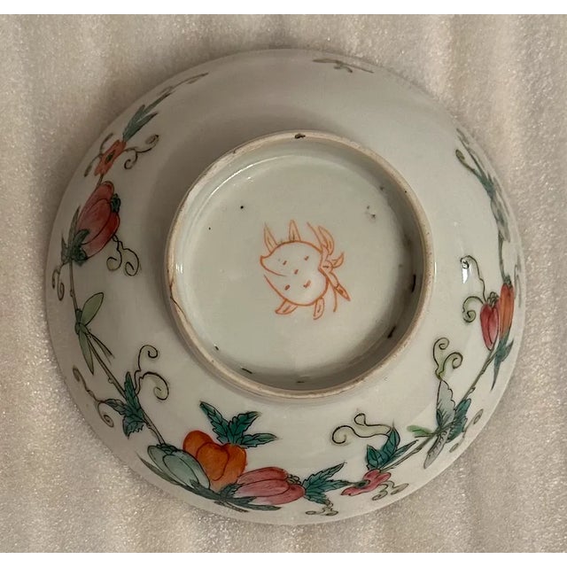 Ceramic Antique Hand-Painted Chinese Porcelain Bowl From Qing Dynasty With Provenance For Sale - Image 7 of 11