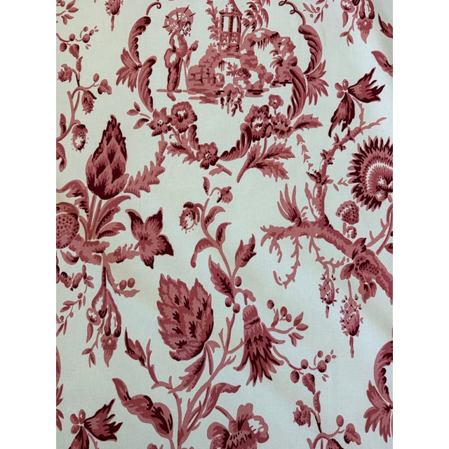 Textile Quadrille Madam Butterfly Fabric 2 Yards Eggplant For Sale - Image 7 of 7