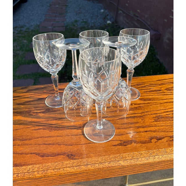 Lady Anne Style Water Goblets by Gorham , offering Six Water Goblets in Crystal .