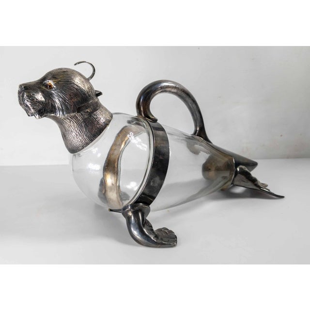 Gray 19th Century English Victorian Silverplate Walrus Seal Form Wine Decanter For Sale - Image 8 of 18