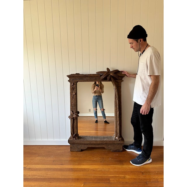 Vintage Grand Palm Tree Wall Mirror For Sale - Image 9 of 11