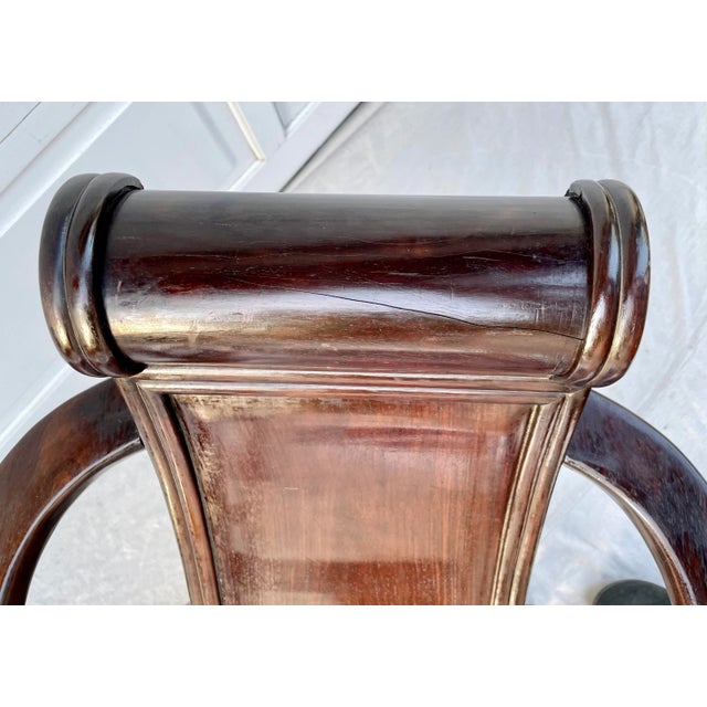 Antique Ming Rosewood Asian Lounge Chair With Ottoman For Sale - Image 10 of 13