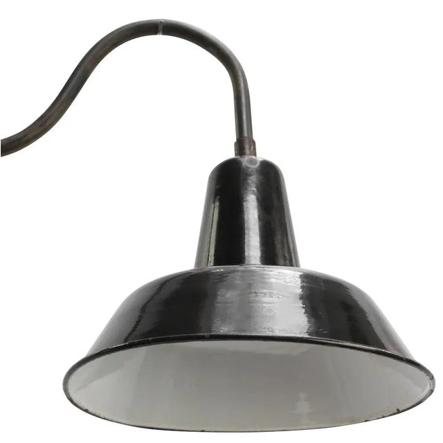 Vintage French Industrial Black Enamel and Cast Iron Wall Lamp For Sale - Image 4 of 6