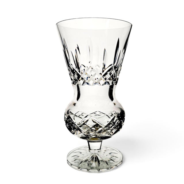 Waterford Crystal Waterford Lismore Thistle Irish Lead Crystal Vase With Box 7" For Sale - Image 4 of 18