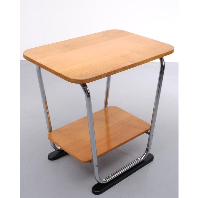 Mid-Century Modern Bauhaus 2-Tier Side Table, Germany, 1930s For Sale - Image 3 of 14