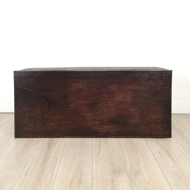 English Jacobean Oak Coffer With Later Lid For Sale - Image 9 of 9