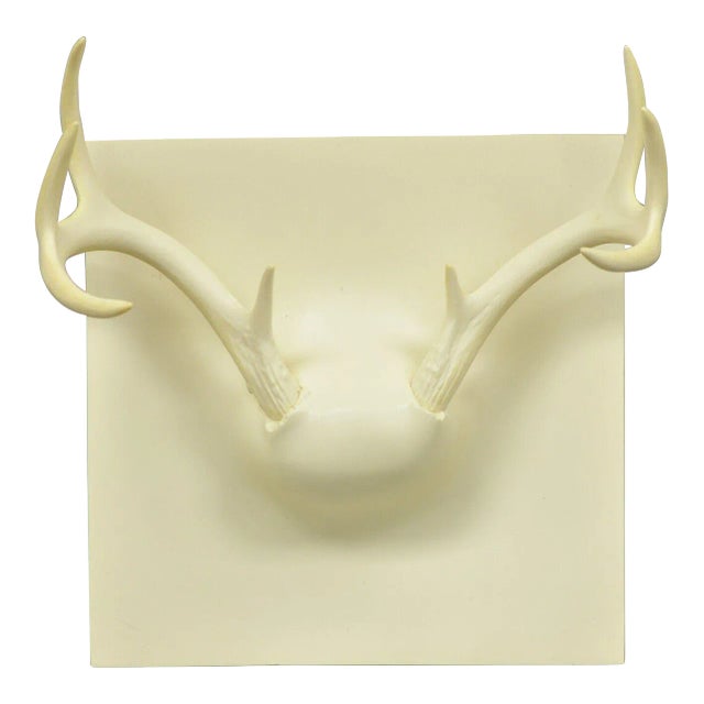 Early 21st Century Erich Ginder White Cast Ghost Antler Coat Rack Wall Art For Sale