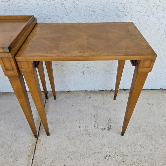 1960s Mid Century Modern Walnut Nesting Tables by Heirloom Weiman Collection For Sale - Image 9 of 18
