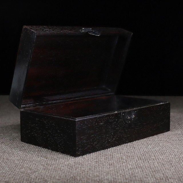 Shell Zitan Wood Box With Mother-of-Pearl Lotus & Fish Inlay For Sale - Image 7 of 10