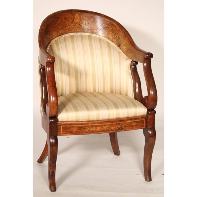 Pair of Charles X Gondola Form Bergeres For Sale - Image 4 of 11