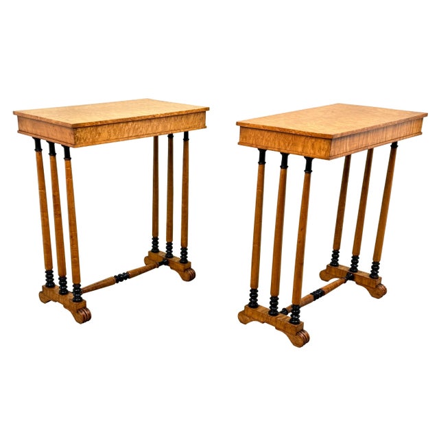 Brown Early 18th Century Regency Birdseye Maple Occasional Tables, Set of 2 For Sale - Image 8 of 17