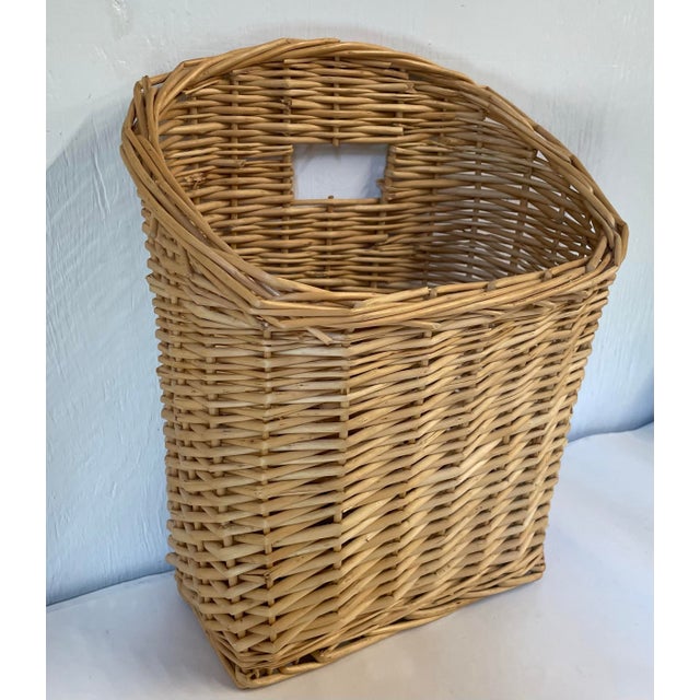 Boho Chic Vintage Wicker Wall Basket For Sale - Image 3 of 6