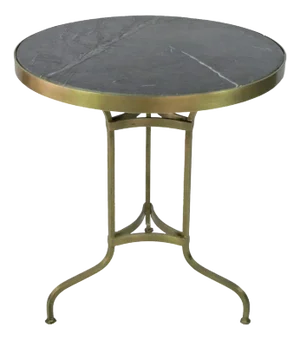 Matthew Izzo Home Bristro Dining Table Brass and Black Marble