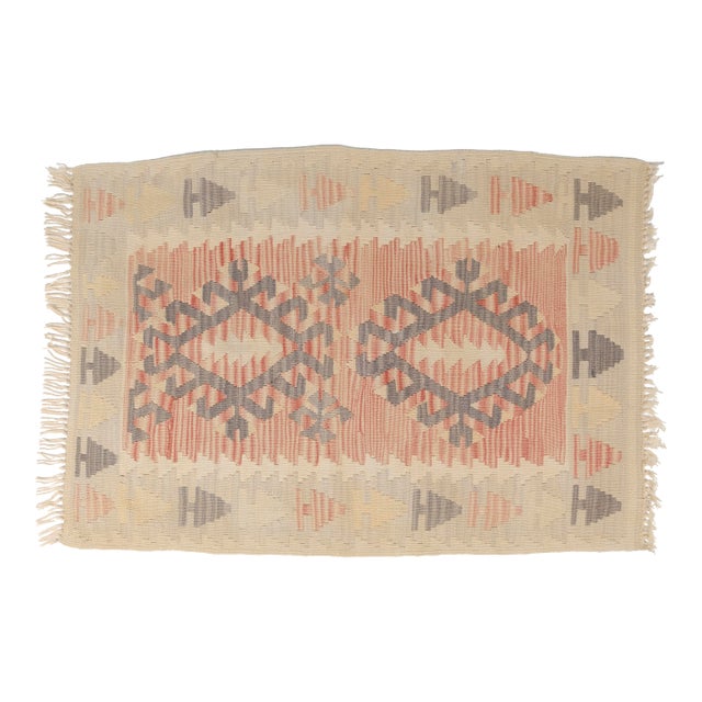 1960s Soft Peach & Grey Boho Decor For Sale