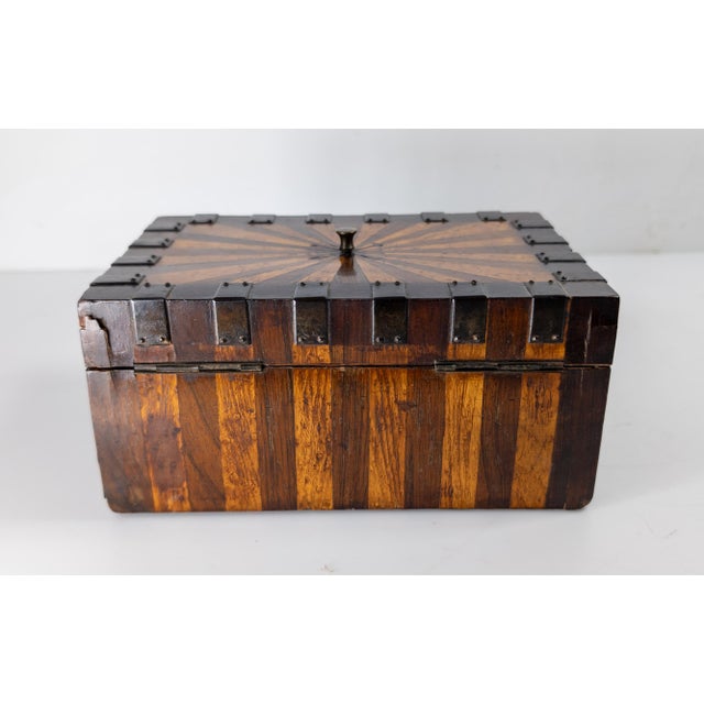 Wood 19th Century European German or Austrian Biedermeier Strong Box For Sale - Image 7 of 15