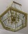 Large Brass & Beveled Glass Hanging Chandelier For Sale - Image 9 of 13