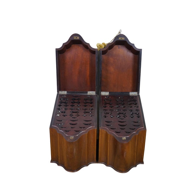 English Antique Late 18th C. English George III Mahogany Fitted Cutlery Knife Boxes Pair For Sale - Image 3 of 17