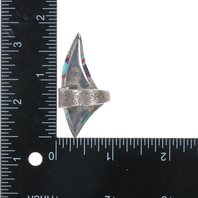 Sz9.75 David Tune Navajo Creek Tufa Cast Sterling Cobblestone Ring For Sale - Image 10 of 11