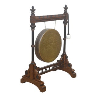 Monumental Gothic Revival Walnut Dinner Gong For Sale