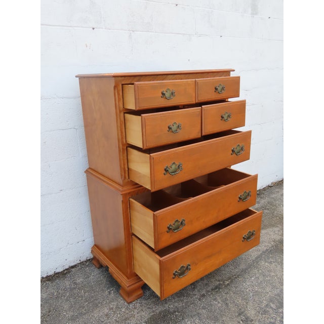 Ethan Allen Solid Maple Tall Chest of Drawers 6323a For Sale - Image 10 of 17