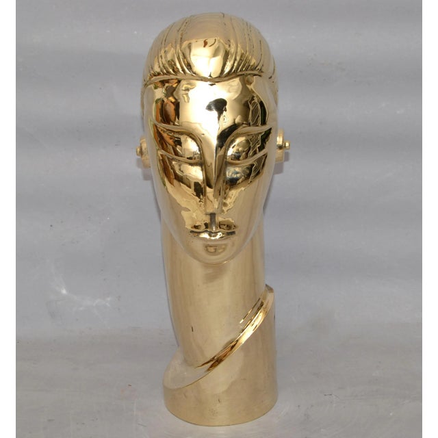 Art Deco Style Hagenauer Manner Bronze Bust, Figurative Sculpture Elongated Neck For Sale - Image 13 of 13