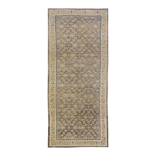 Vintage Persian Distressed Brown Handmade All-Over Wool Rug For Sale