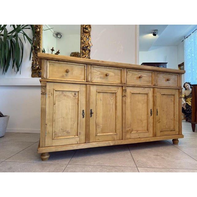 Rustic Farmhouse Chest of Drawers in Spruce Wood For Sale - Image 3 of 16
