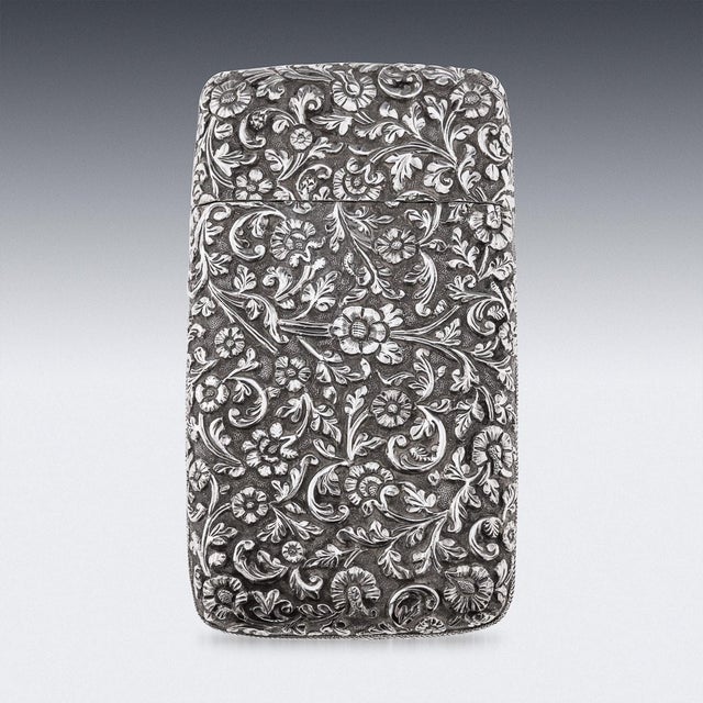 Antique 19th Century Indian Kutch Silver Cigar Case, 1880s For Sale - Image 17 of 18