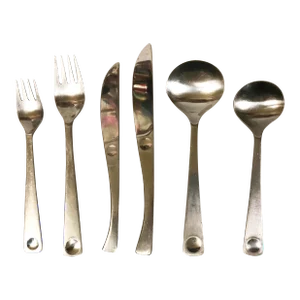 1960s Rosenthal Stainless Steel Flatware Set "Plus"- 87 Pieces