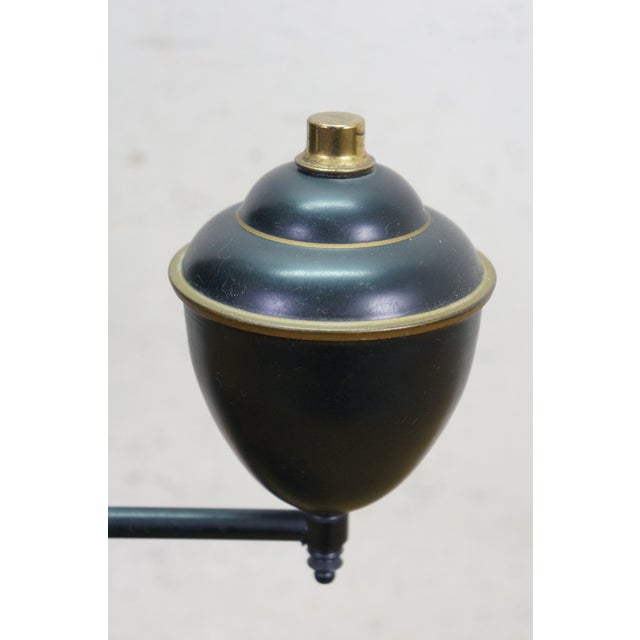 Vintage Black Tole Students Library Parlor Bouillotte Reading Lamp Lantern 23" For Sale - Image 4 of 18