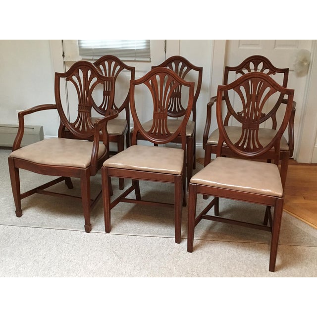 Drexel Solid Mahogany "Shield Back" Dining Chairs Set of 6 Chairish