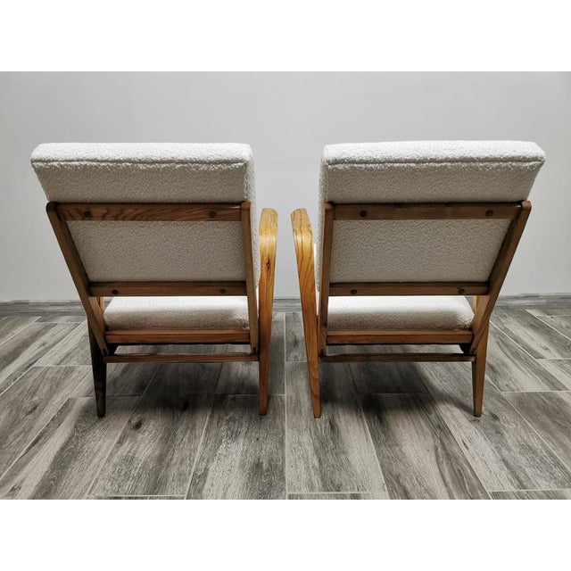 Set of Mid- Century Wool Boucle Armchairs For Sale - Image 11 of 16